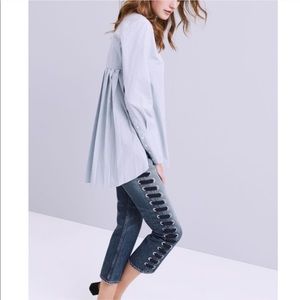 Veronica Beard Greer Striped High Low Top